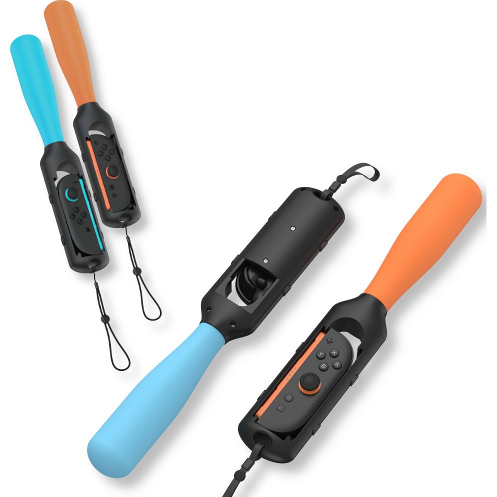 Uchwyty / nakładki YAXO Baseball Set do Joy-Conów Nintendo Switch 2 / OLED / 1, pomarańczowa / niebieska. Stylowy wygląd, rozróżnienie graczy, nowoczesny design, sportowy charakter